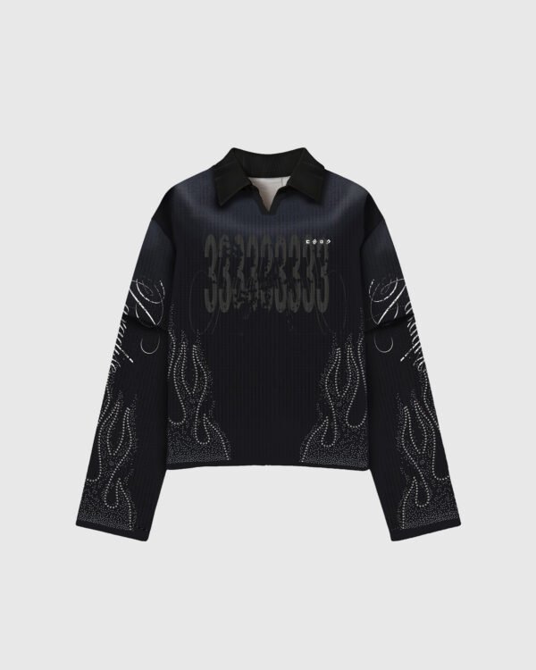 PARADISE LONG SLEEVES BLACK – WAFFLE SERIES