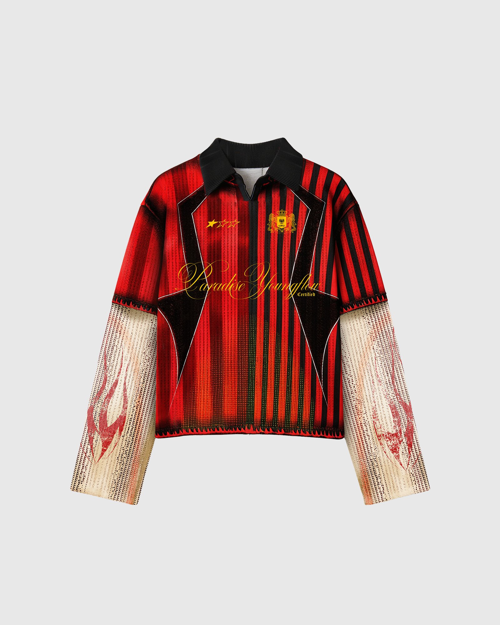 PARADISE LONG SLEEVES RED – WAFFLE SERIES: imagen 1